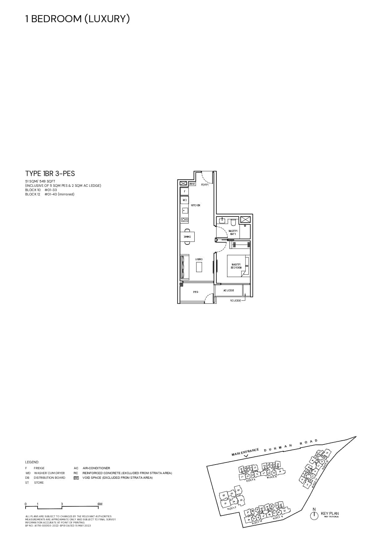 Grand Dunman Floor Plan 1 Bedroom Lux Type 1BR3