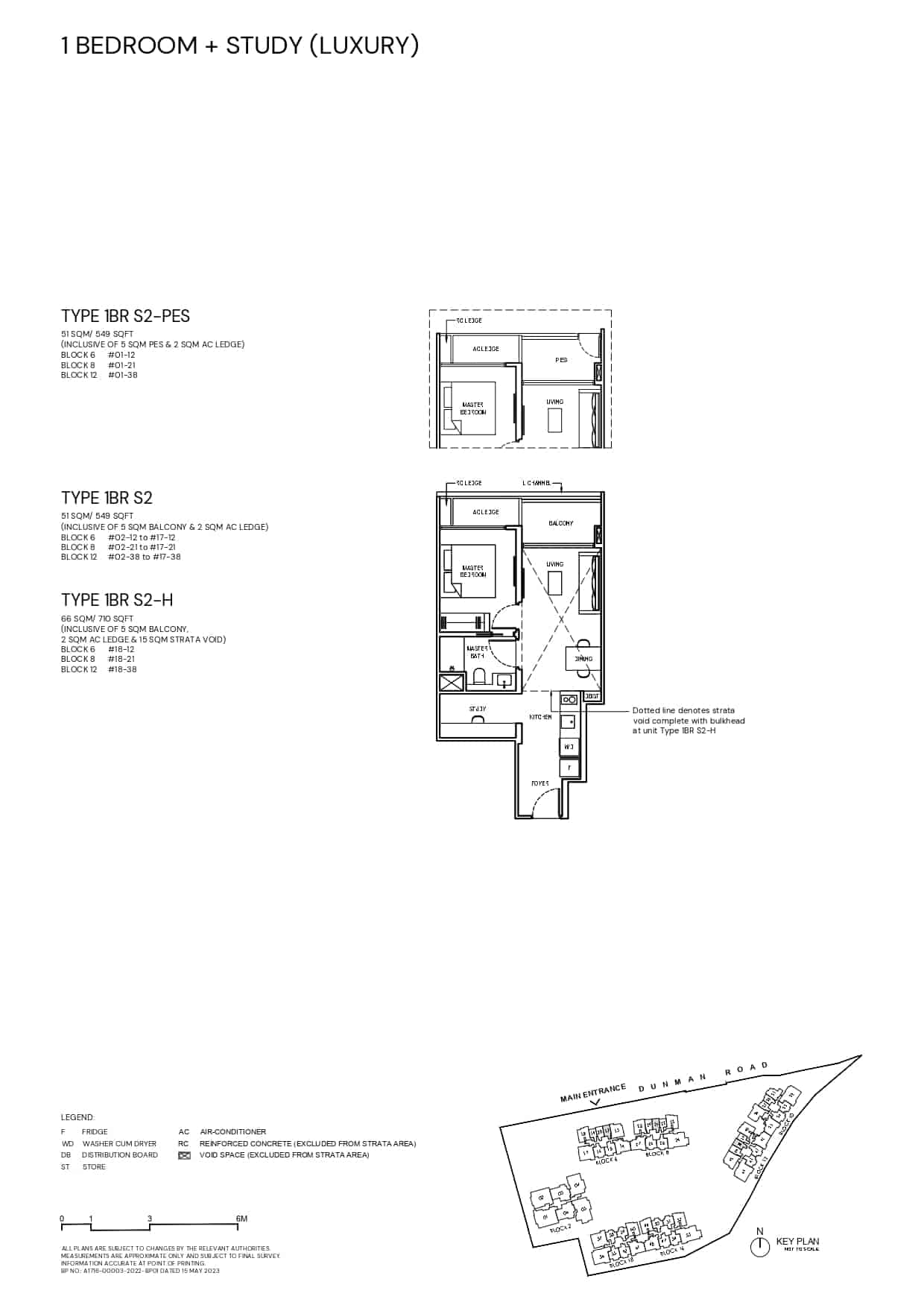 Grand Dunman Floor Plan 1 Bedroom Plus Study Lux Type 1BRS2