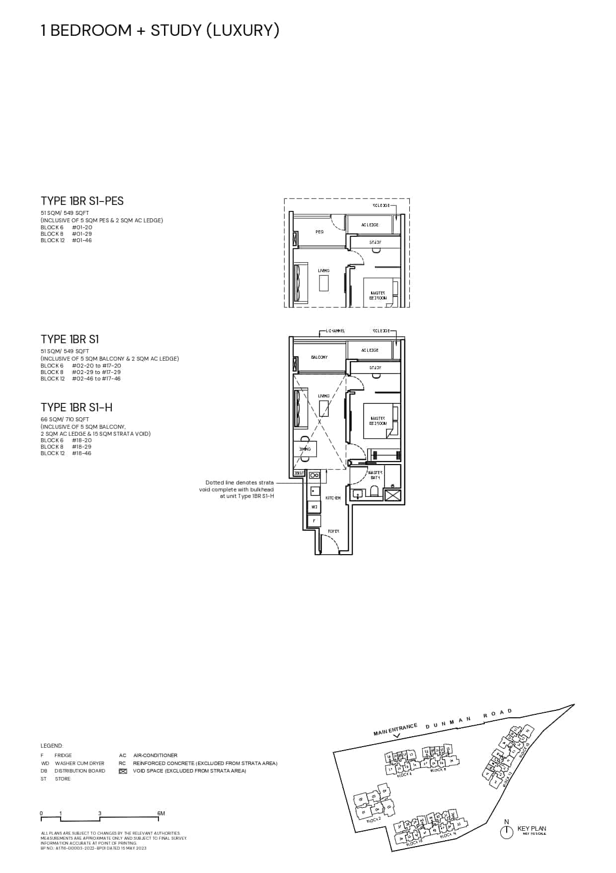 Grand Dunman Floor Plan 1 Bedroom Plus Study Type 1BRS1