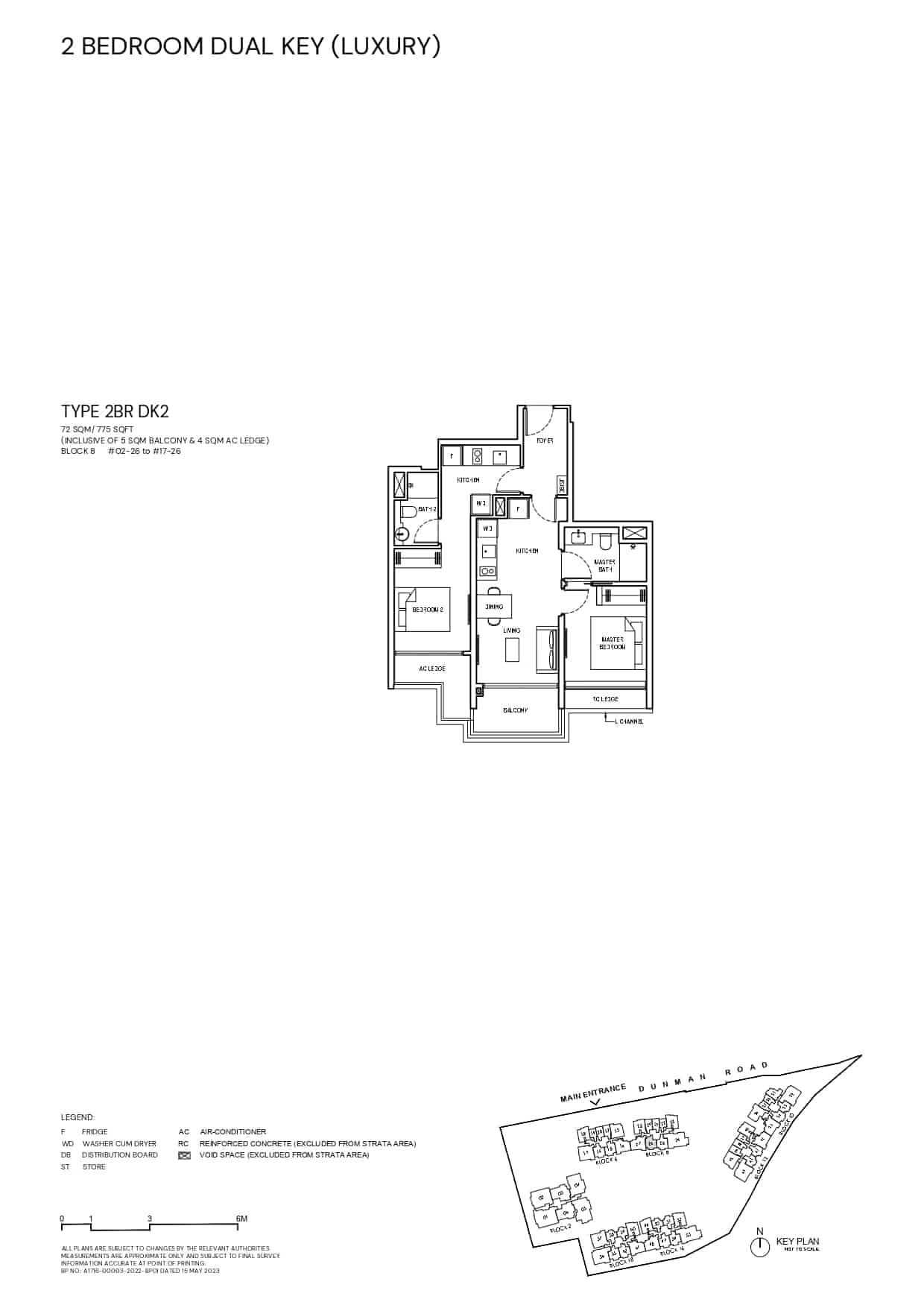 Grand Dunman Floor Plan 2 Bedroom DK Type 2BRDK2
