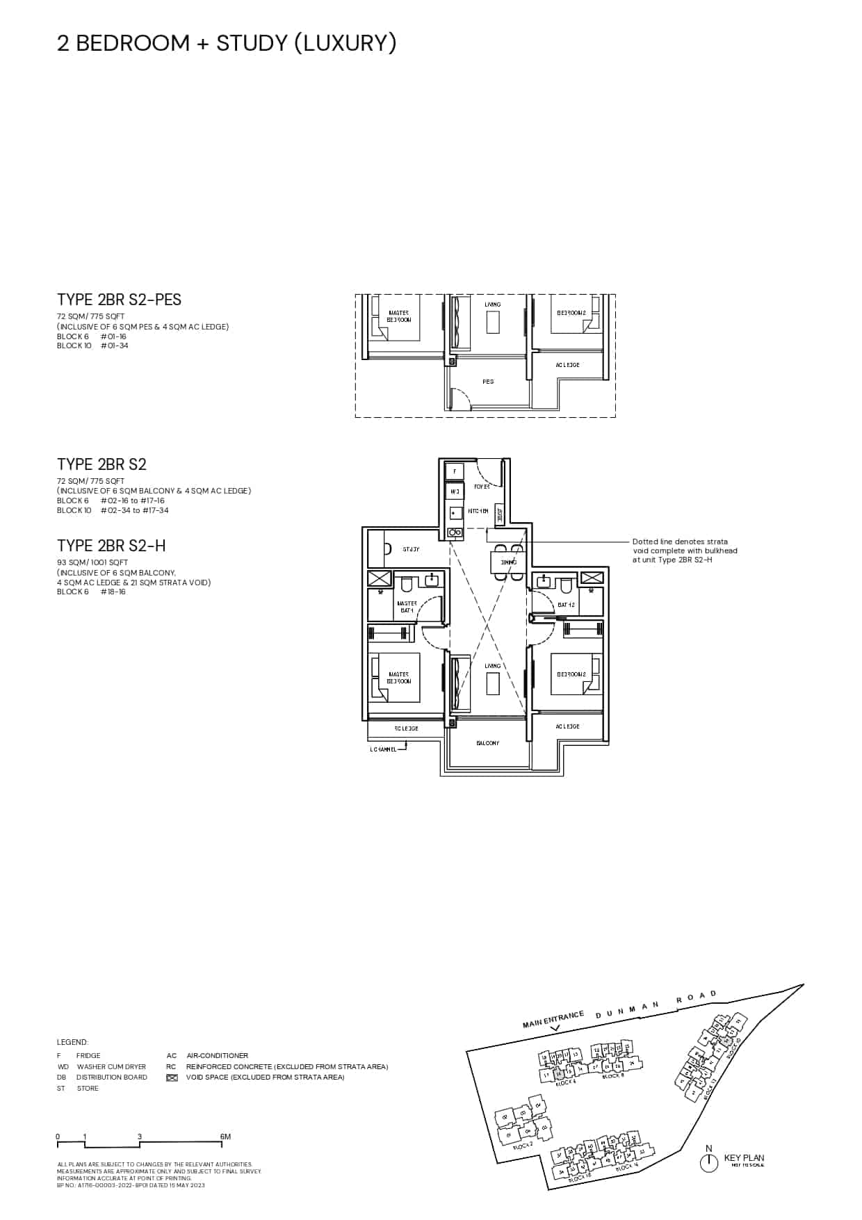 Grand Dunman Floor Plan 2 Bedroom Plus Study Lux Type 2BRS2