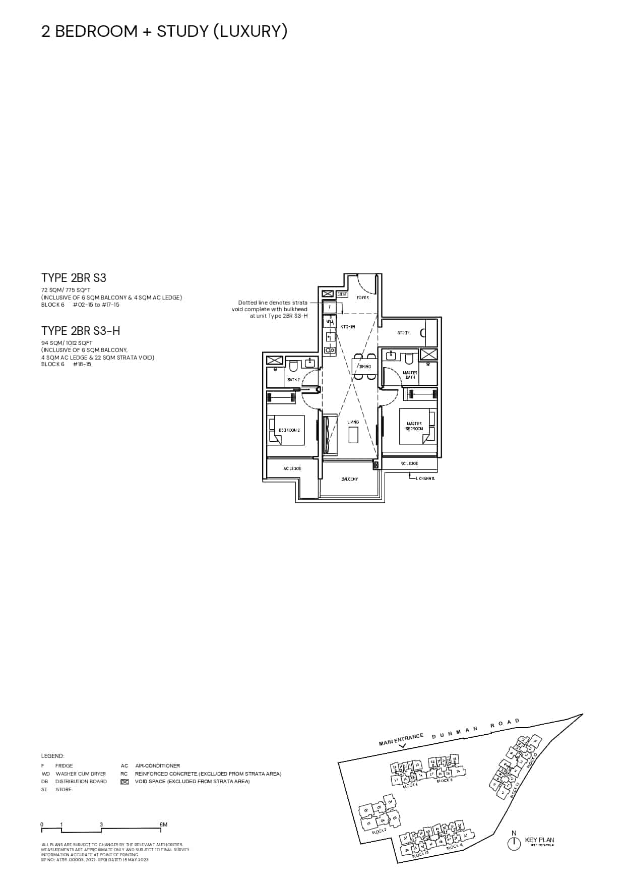 Grand Dunman Floor Plan 2 Bedroom Plus Study Lux Type 2BRS3