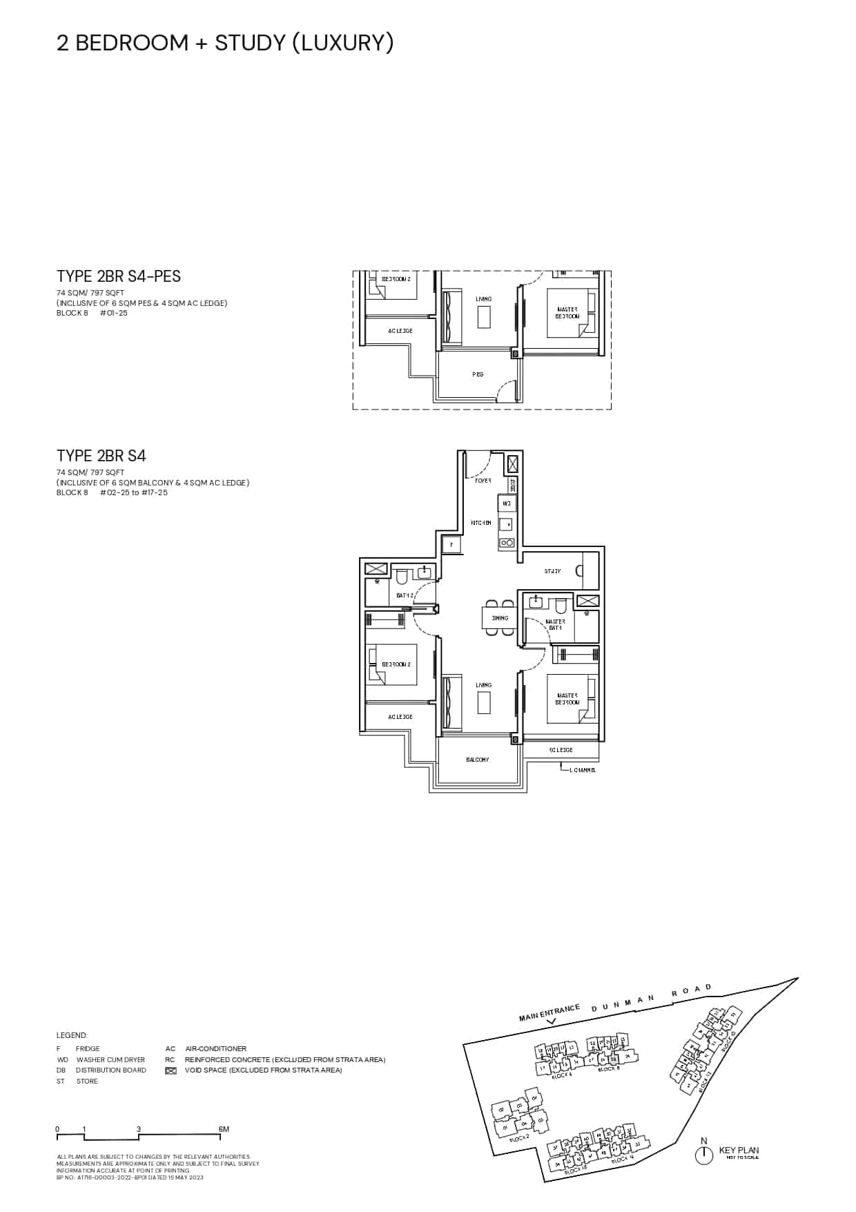 Grand Dunman Floor Plan 2 Bedroom Plus Study Lux Type 2BRS4